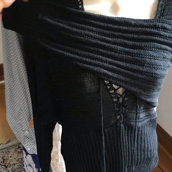 Knit top lace up back and front black soft - Picture 4 of 6